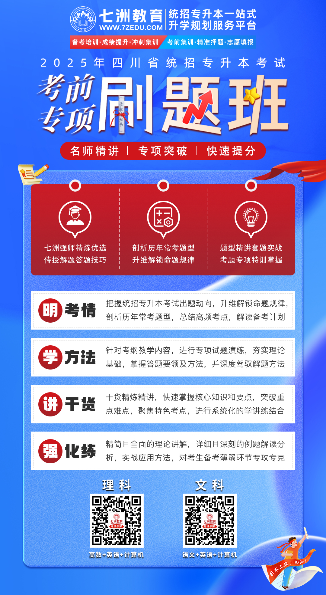 七洲教育：2025年四川省统招专升本﹣考前专项刷题班
