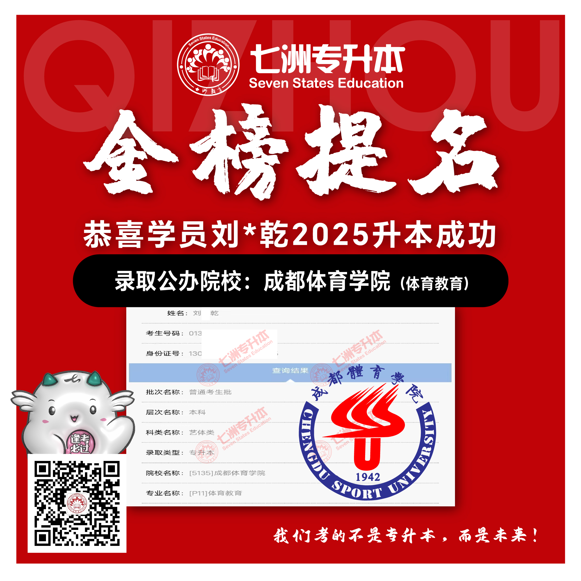 选择七洲，升本无忧！七洲教育学员2025年四川专升本普通批​公办院校录取霸屏来袭(第一波)