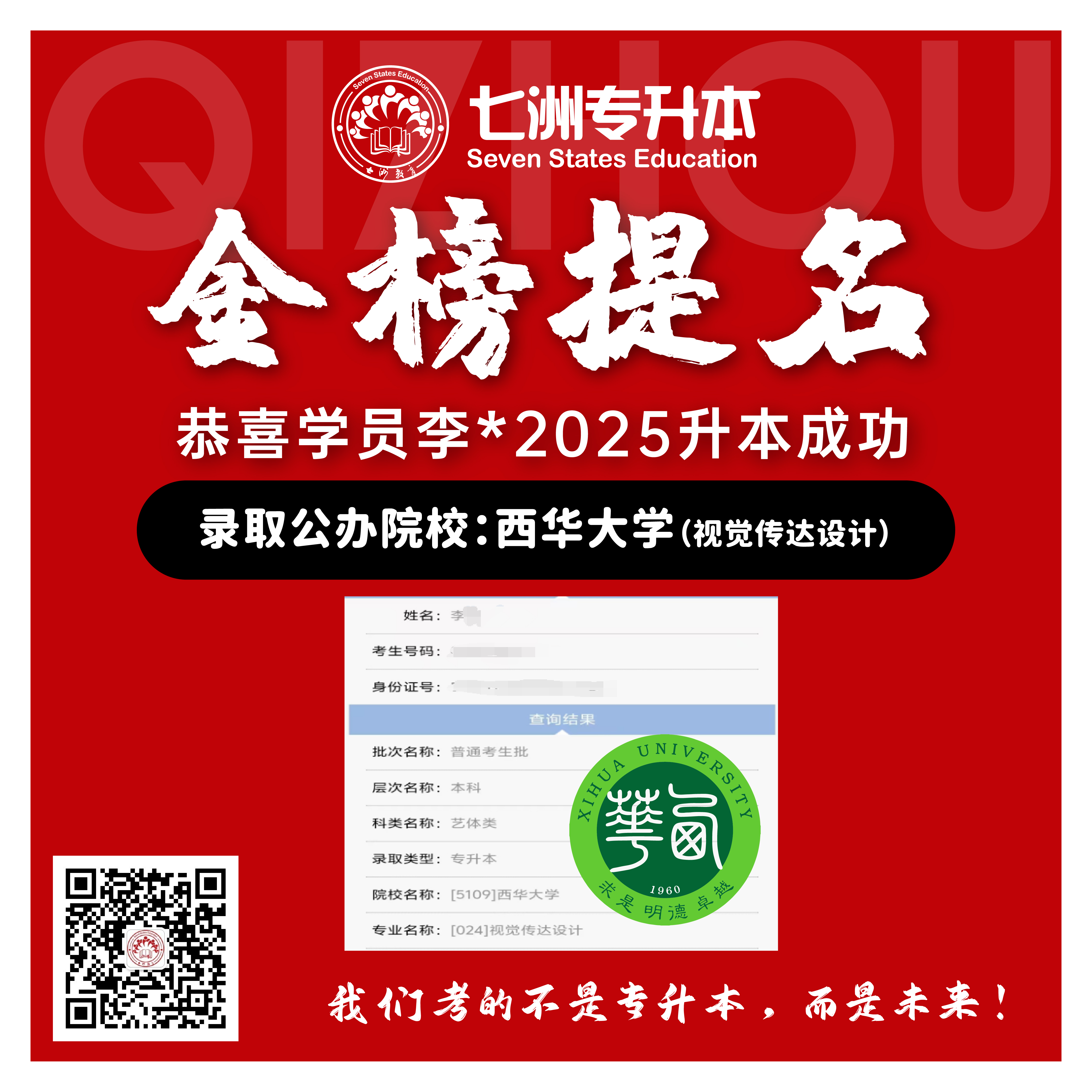 选择七洲，升本无忧！七洲教育学员2025年四川专升本普通批​公办院校录取霸屏来袭(第一波)